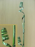 Ветка для декора со спиральками /зеленая/