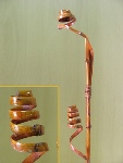 Ветка для декора со спиральками /оранжевая/