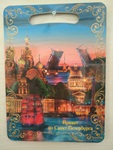 Доска разделочная сувенирная Привет из С-Петербурга-Виды ночного города-коллаж