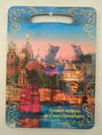 Доска разделочная сувенирная Лучшей подруге из С-Петербурга-Виды ночного города-коллаж