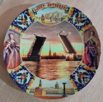 Тарелка настенная 12,5см СПБ-Императоры-коллаж  Мосты