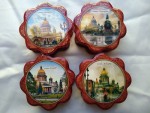 Шкатулка деревянная Ромашка 16х16-СПБ-Исаакий