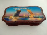 Шкатулка деревянная Пенал большой фигурный 22х11см СПБ-Мосты