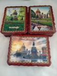 Шкатулка лаковая Короб фигурный 23х18см СПБ-Исаакий