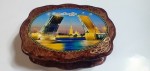 Шкатулка деревянная Фигурная-овал 18х13см СПБ-Мосты