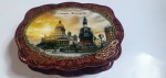 Шкатулка деревянная Фигурная-овал 18х13см СПБ-Исаакиевский собор